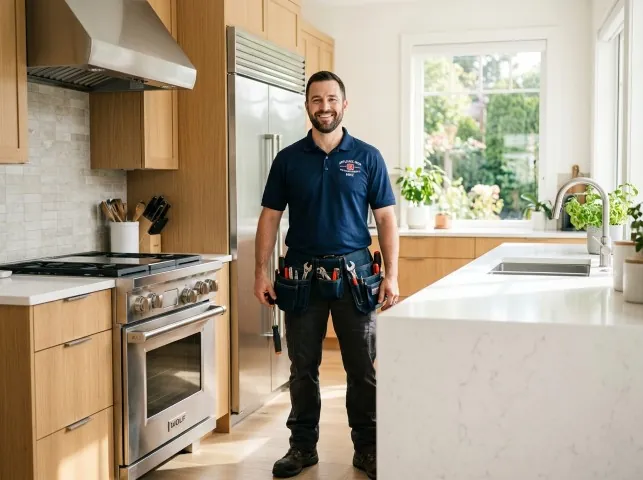 Appliance Repair Hero technician in a Andrews, SC kitchen after an appliance repair